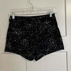 Blackheart black with colorful stars high rise shorts